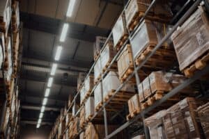 Ecommerce warehouse with packages ready for shipping