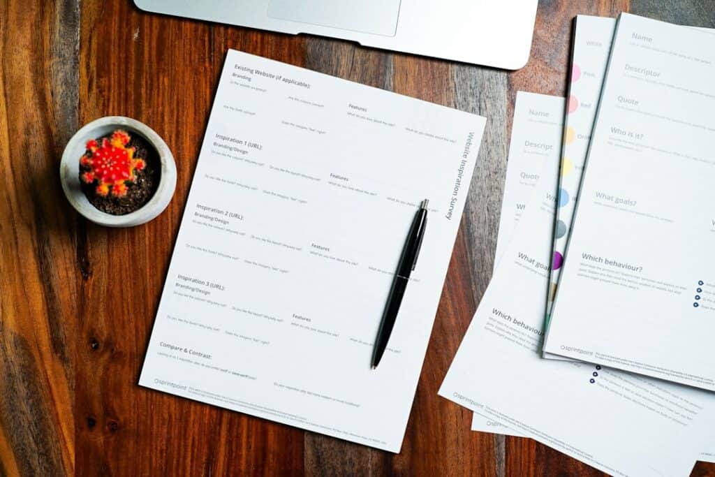 Business invoice and pricing documents on a desk